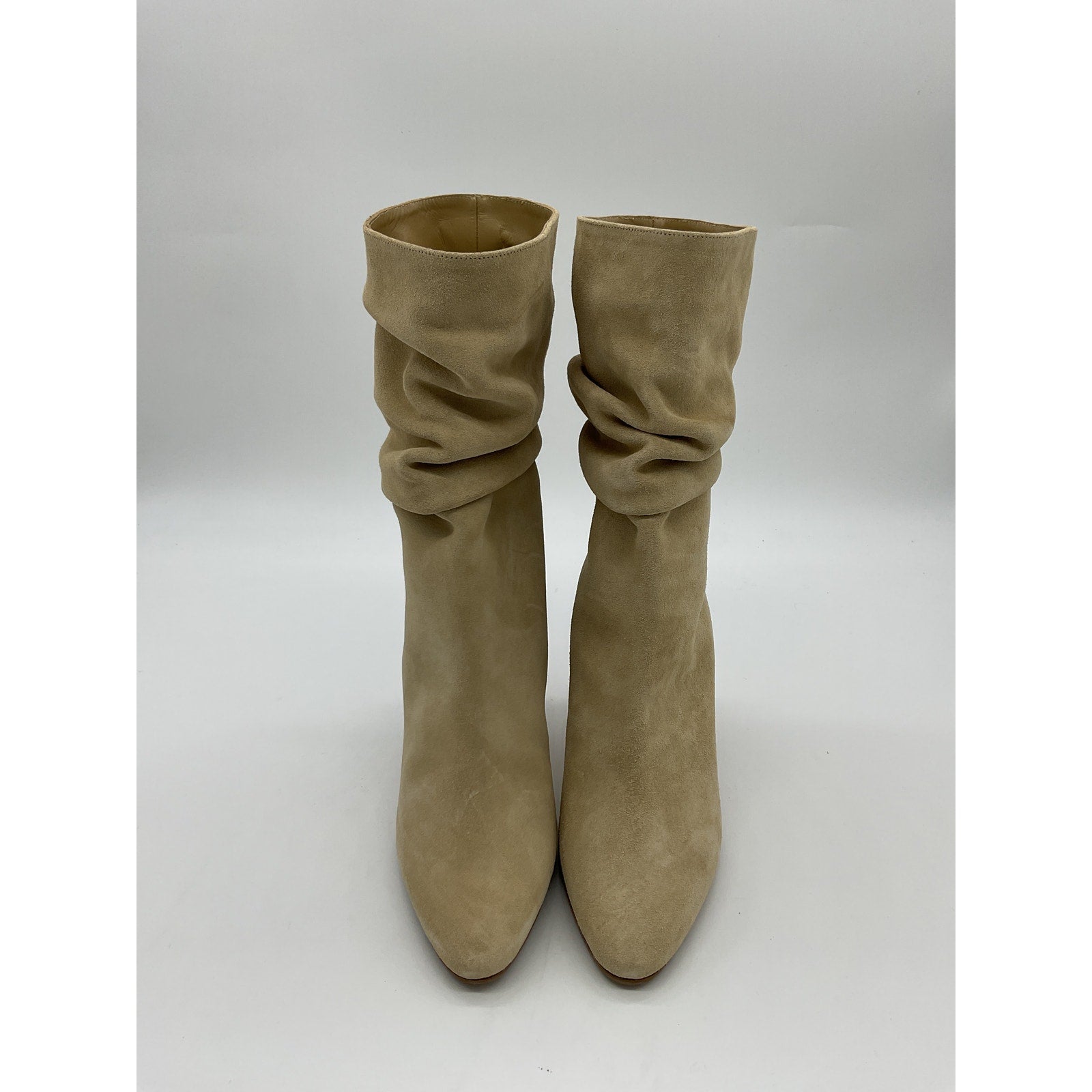 Manolo Blahnik Brown Calasso 90 Slouchy Suede Booties Size 37 (7)