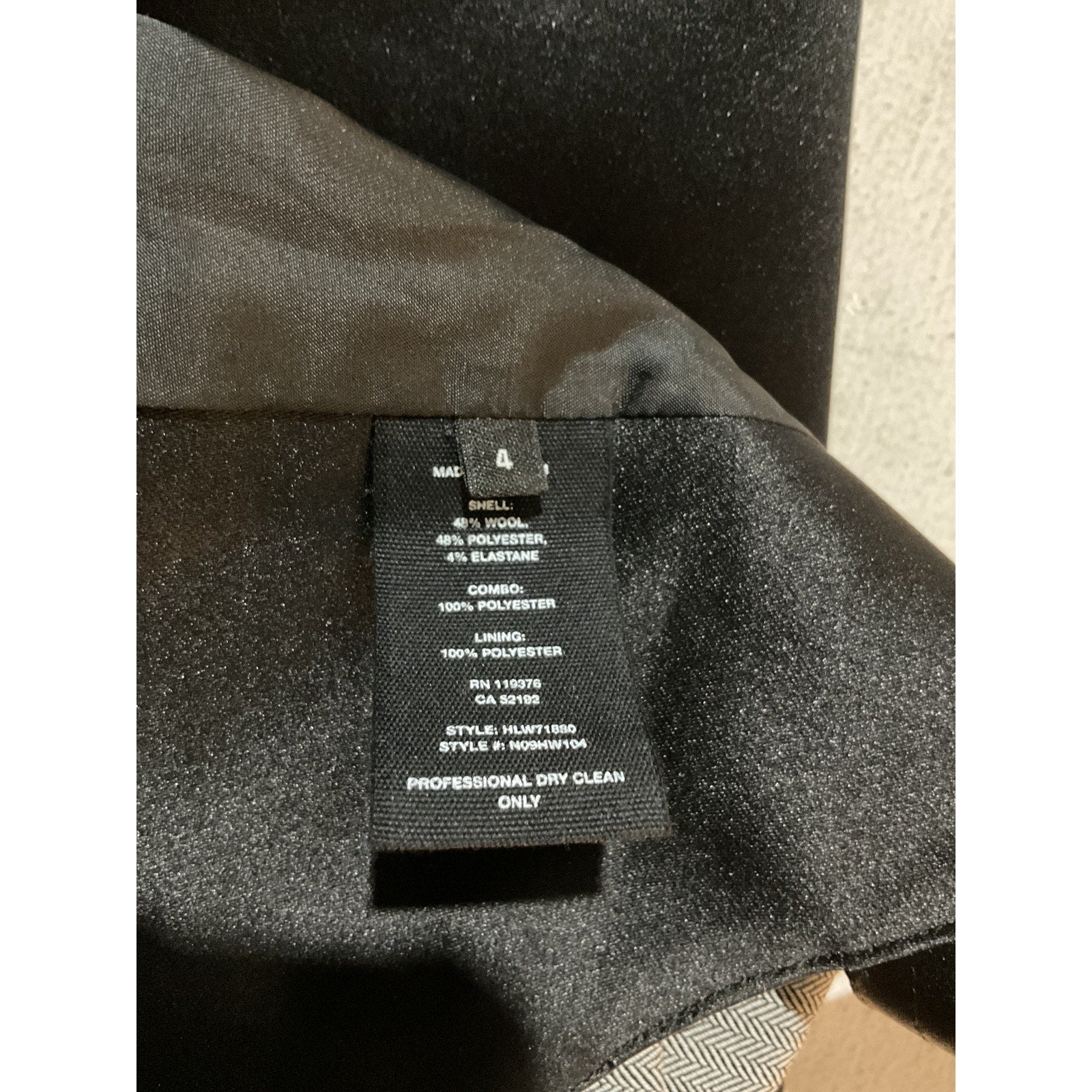 Helmut Lang 'Tux' Black Wool Vest Size 4