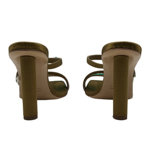 Ilio Smeraldo Strappy Olive Green Maeve Reilly Mules Size 39/ US 9