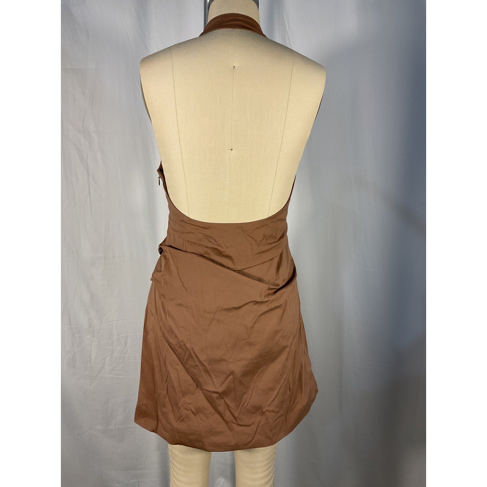 Sir. 'Alba' Brown Halter Mini Poplin Dress Size L