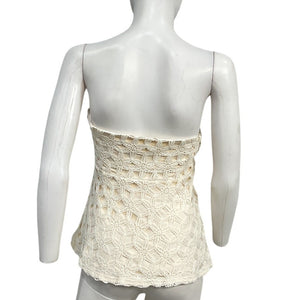 Line & Dot Crochet Cream Bowen Strapless Top Size L NWT