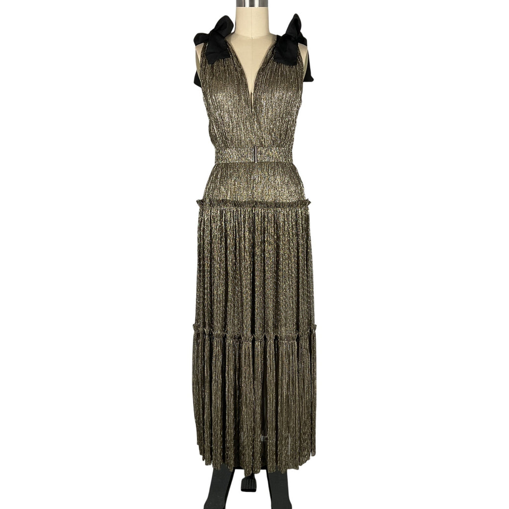 Sabina Musayev 'Ray' Gold Polyester Dress Size XS