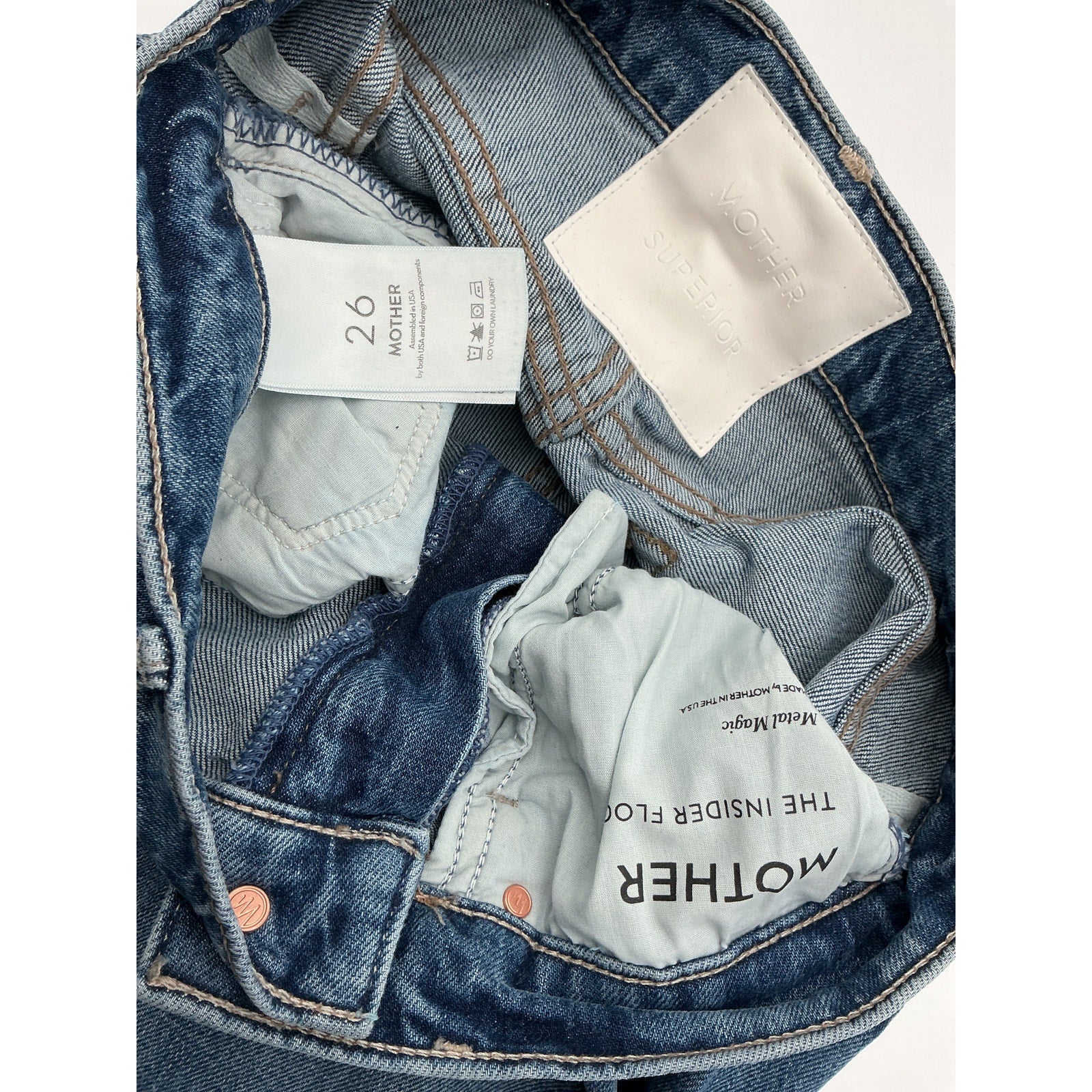 Mother The 'Insider' Blue Cotton Flood Jean Size 26
