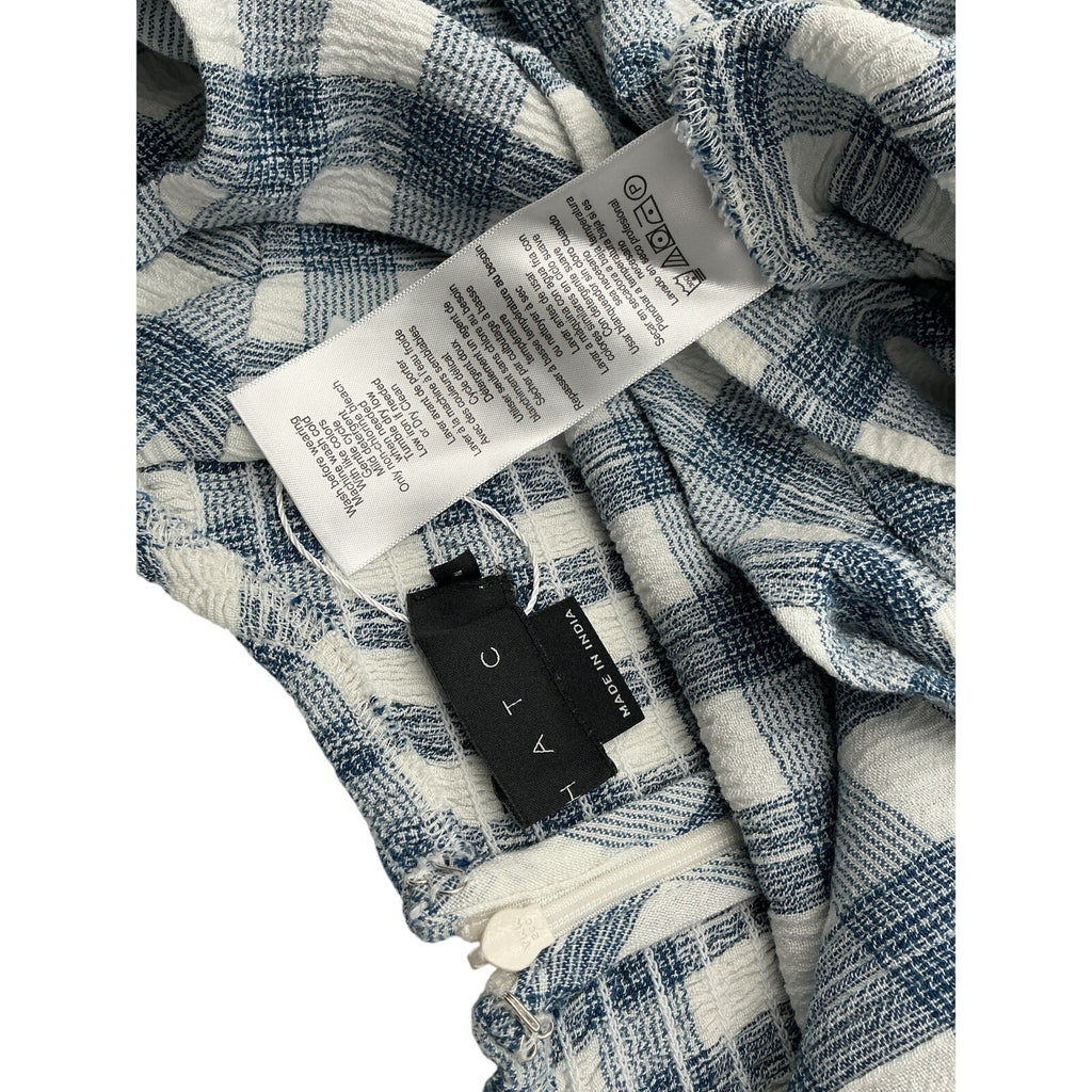 Hatch 'The Nina' Blue Cotton Crinkle Plaid Dress Size 2
