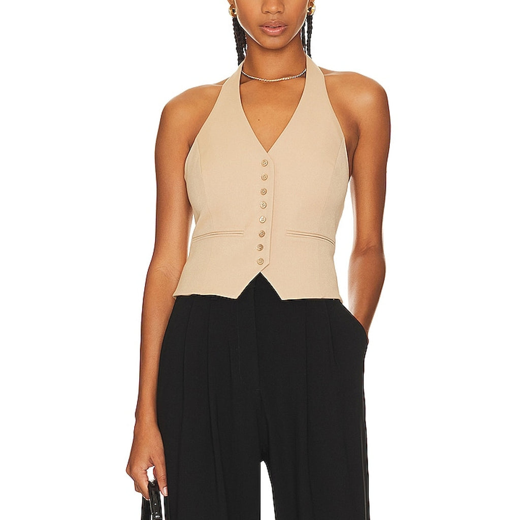 Favorite Daughter 'The Favorite' Beige Polyester Halter Vest Size M