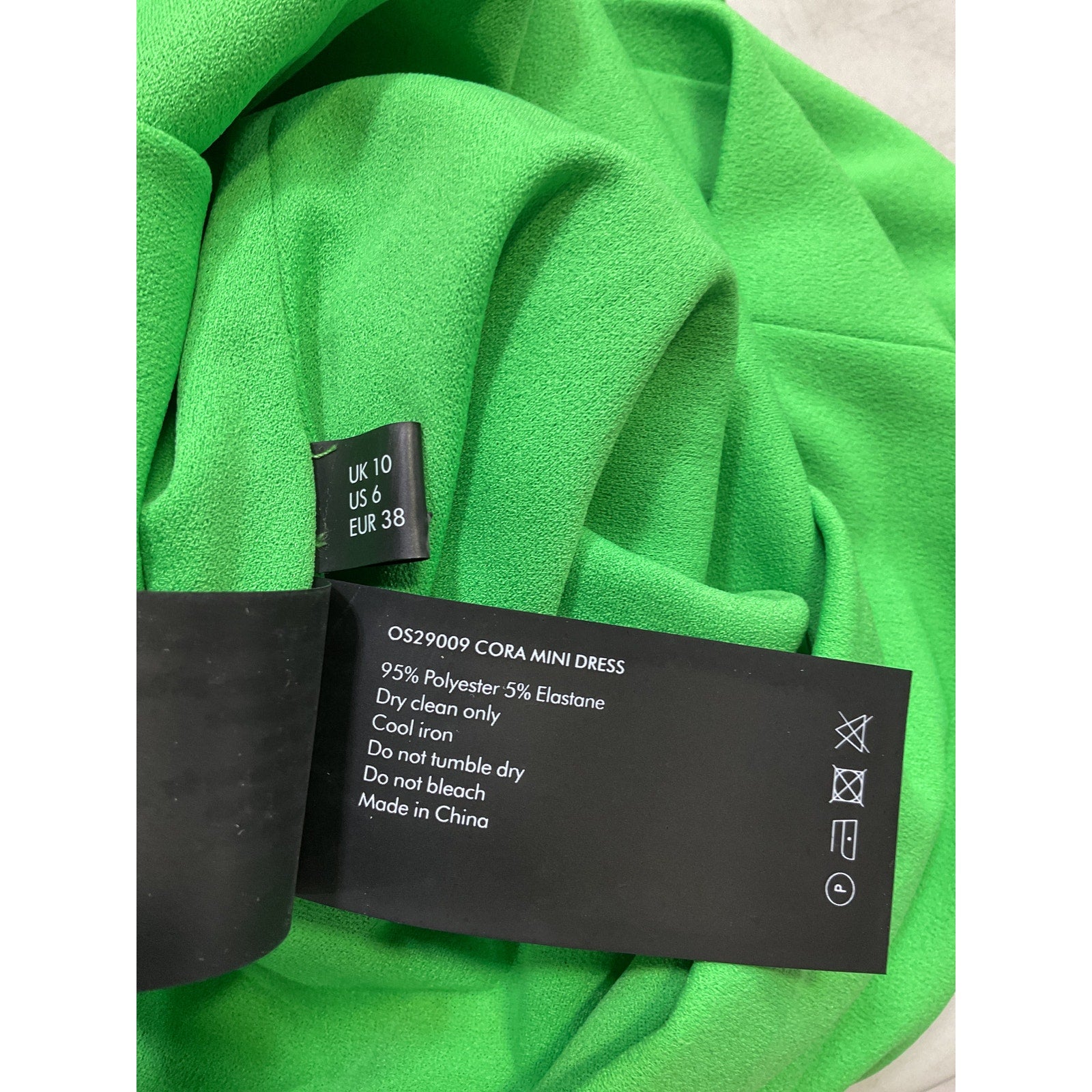 Solace London 'Cora' Green Square Neck Mini Dress Size 6