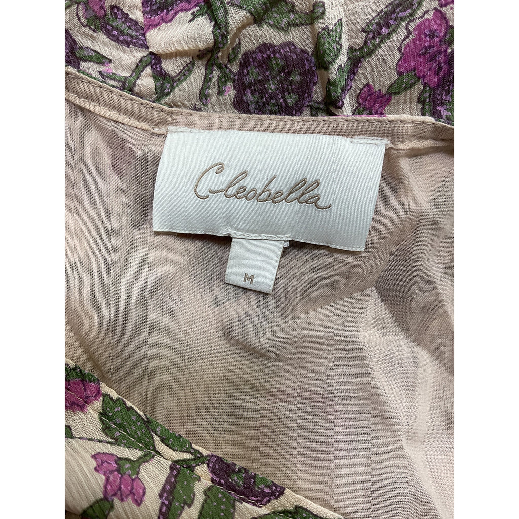 Cleobella 'Bryce' Pink Chiffon Midi Dress Size M
