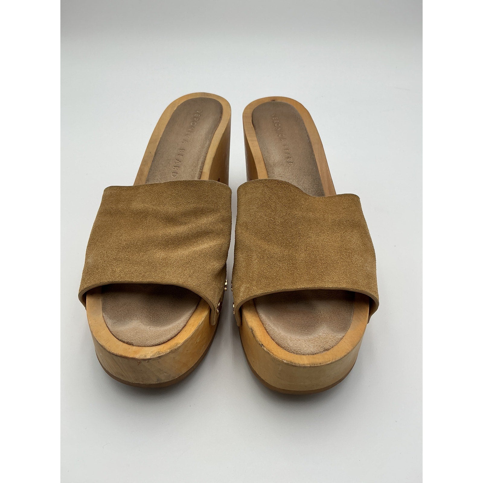 Veronica Beard 'Hannalee' Beige Suede Clog Size 7.5