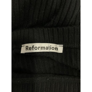 Reformation Ribbed Black Jonny Two Piece Set Size M