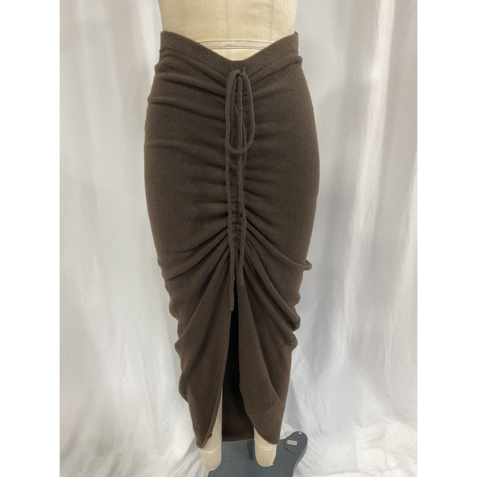Ronny Kobo 'Zuna' Brown Ruched Knit Maxi Skirt Size XS