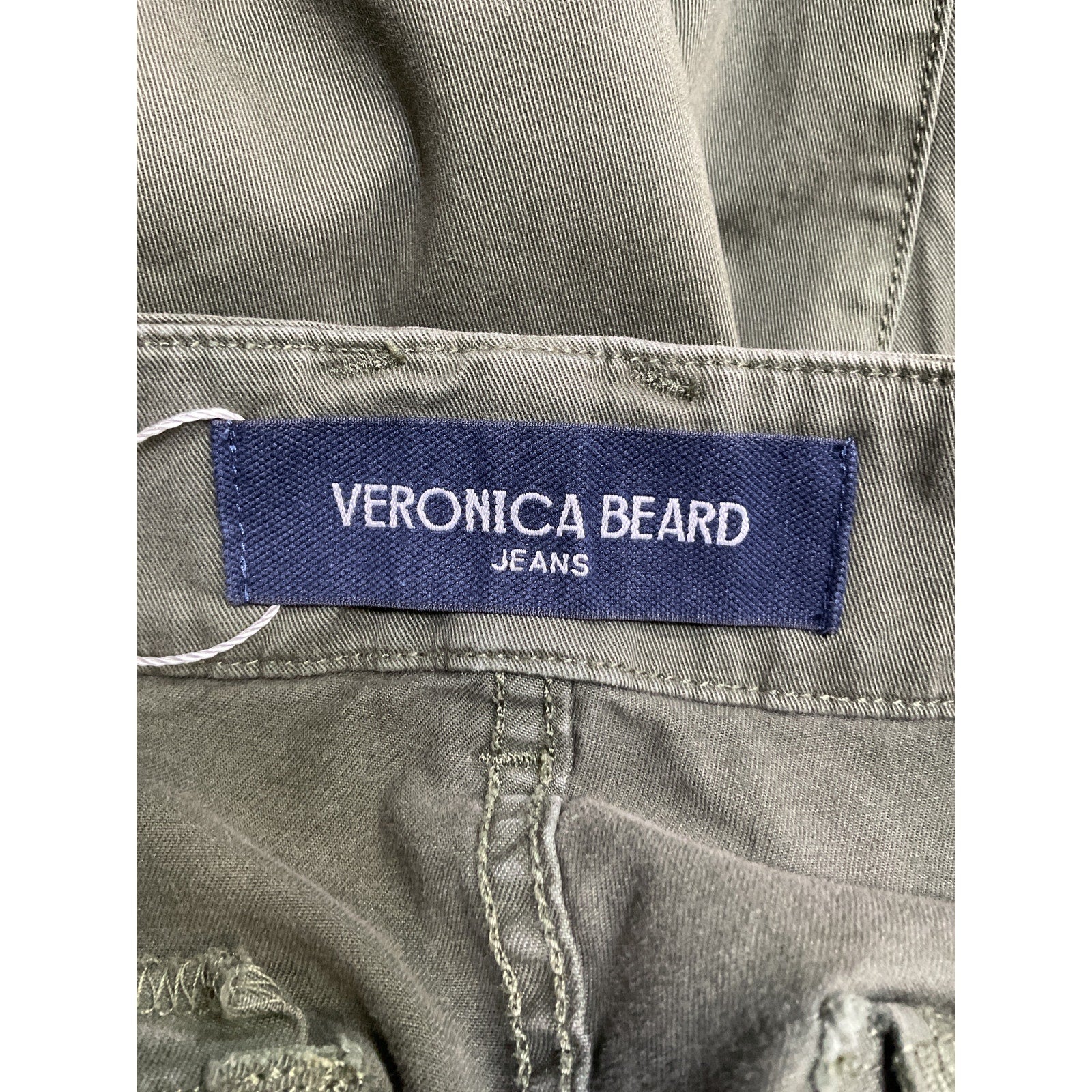 Veronica Beard 'Arya' Green Cotton Straight Leg Cargo Pants Size 28