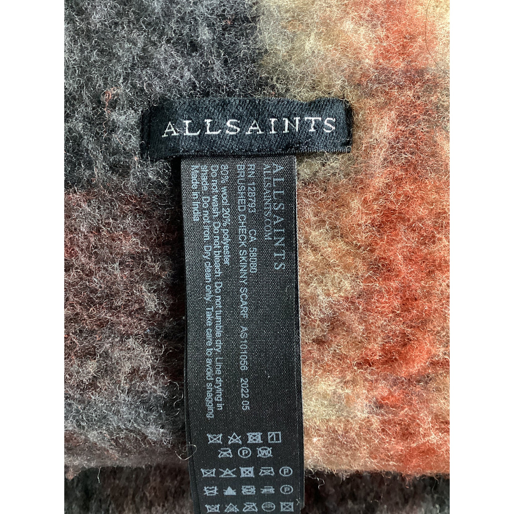 Allsaints 'Lavinia' Blue Check Scarf Size OS