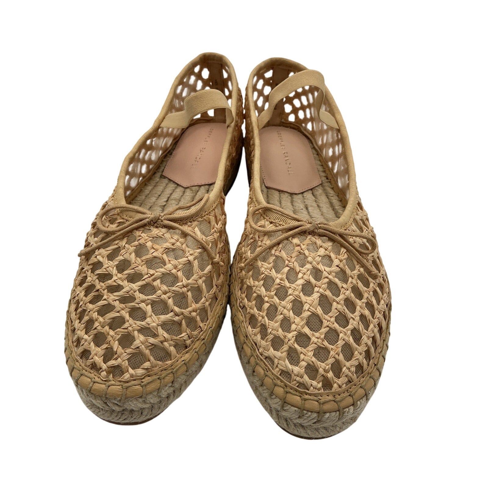Loeffler Randall 'Kayla' Beige Raffia Soft Ballet Espadrilles Size 8.5 - NWT