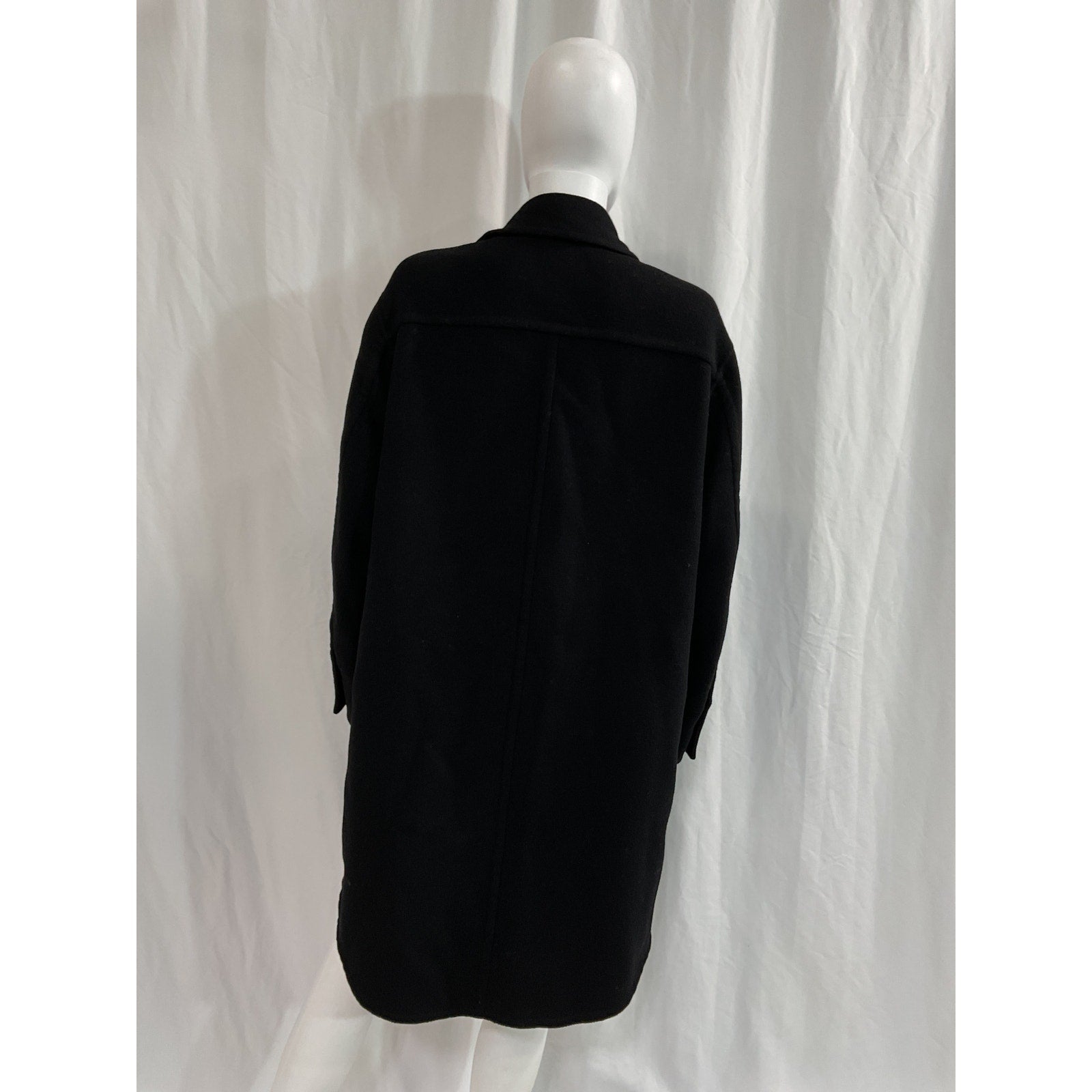 Vince 'Recycled' Black Wool Blend Shirt Coat Size S