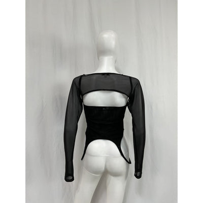 Miaou 'Phoenix' Black Polyester Top Size S