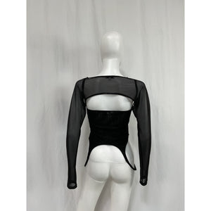 Miaou 'Phoenix' Black Polyester Top Size S