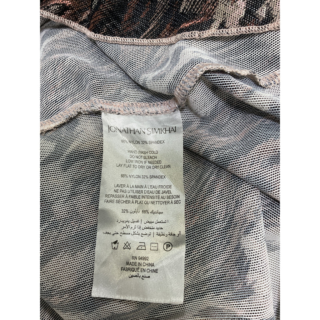 Simkhai 'Asher' Brown Nylon Recycled Mesh Long Sleeve Top Size XS