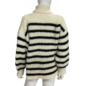 Line & Dot Striped Black And White Ariel Sweater Size S