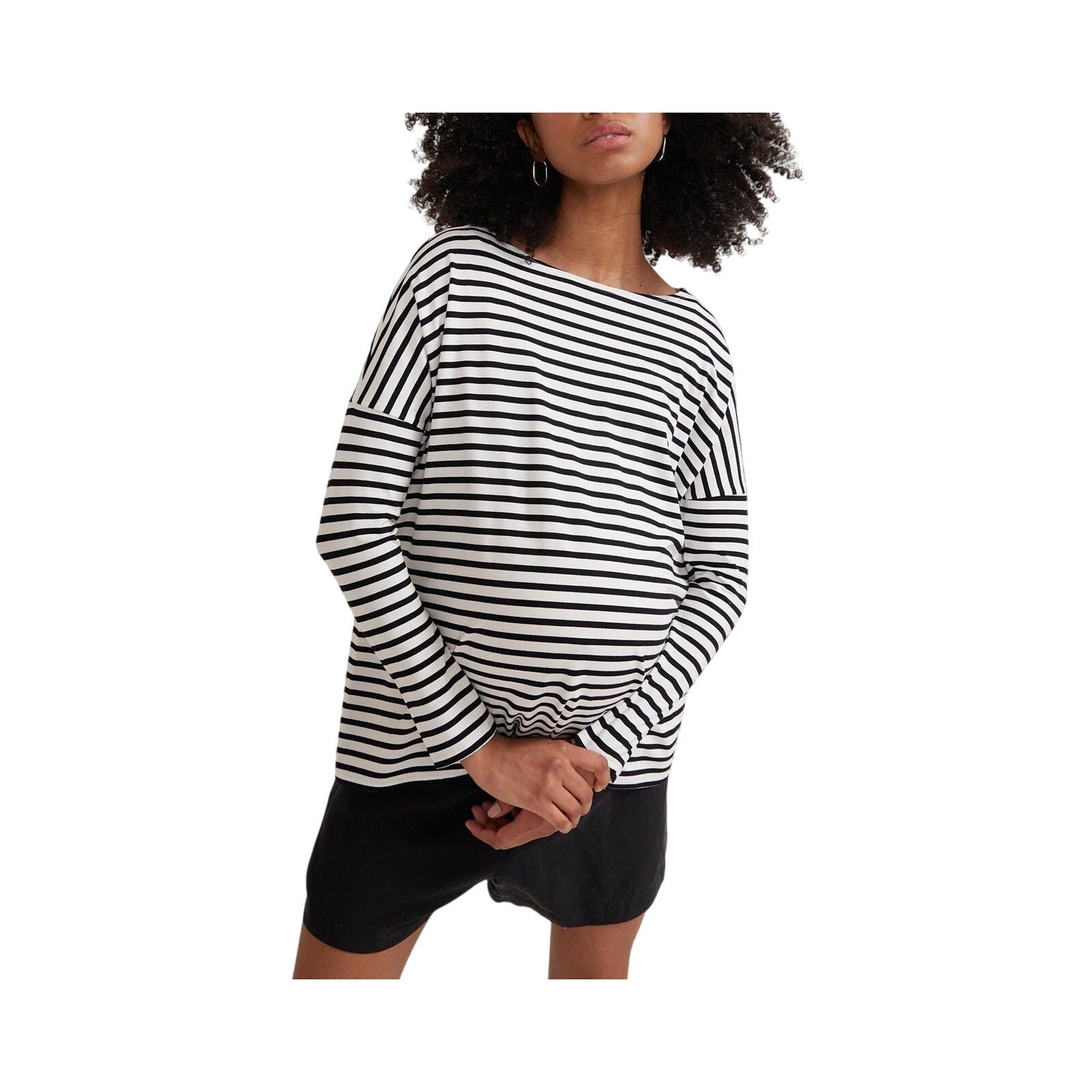 Hatch The Perfect Black Viscose Long Sleeve Tee Size 2