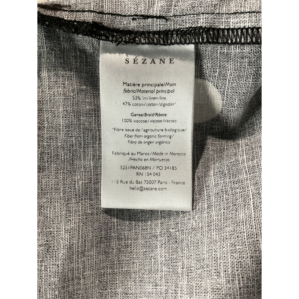 Sézane 'Tymo' Black Linen Trousers Size 38 NWT