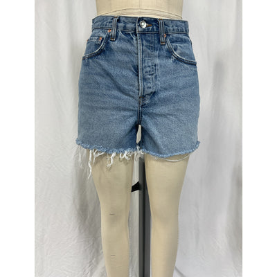 Grlfrnd 'Jules' Blue Cotton Super High Rise Vintage Short Size 26