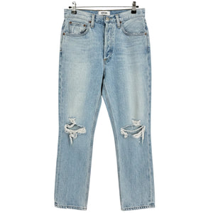 Agolde Distressed Blue Riley Denim Jeans Size 27