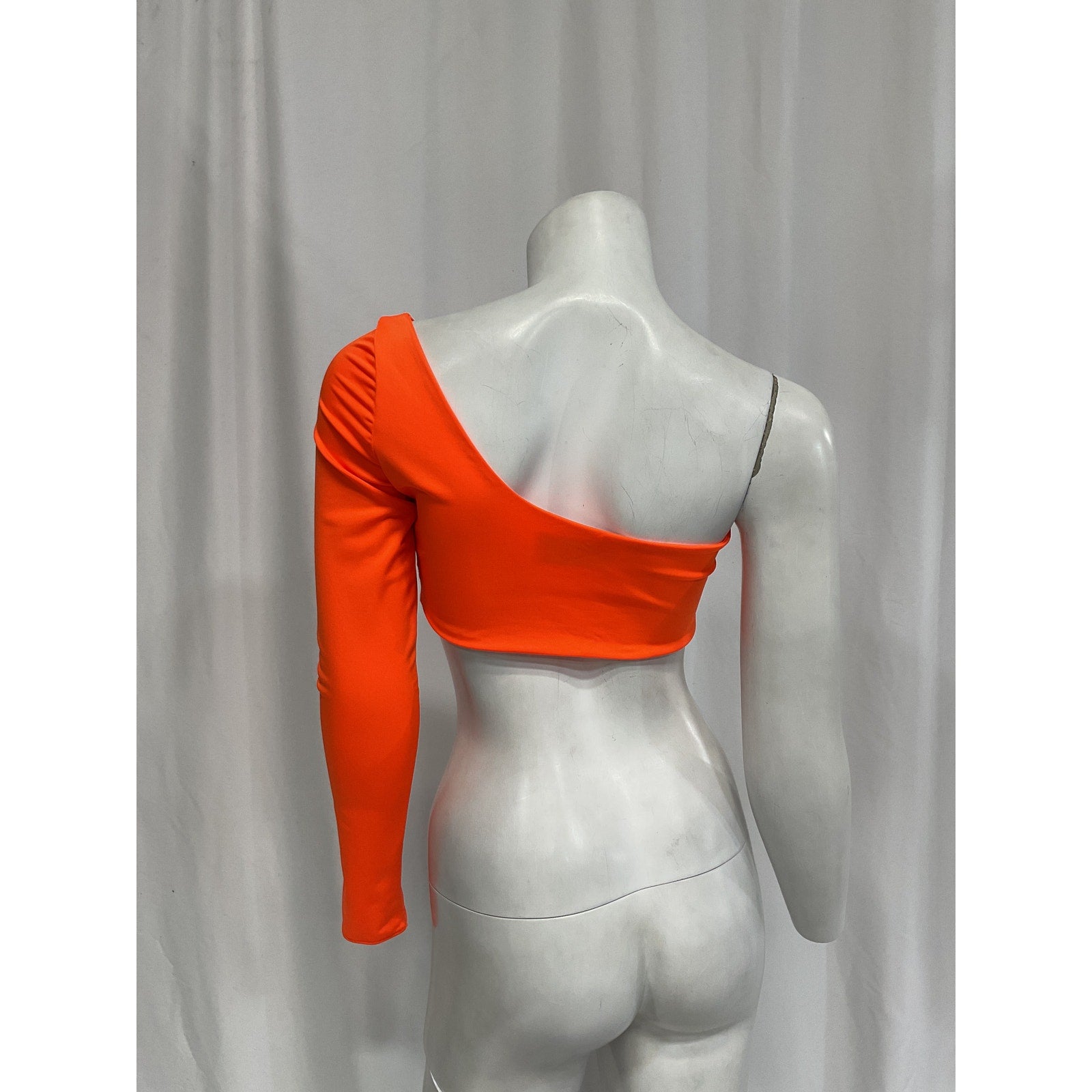 Giuseppe Di Morabito Orange Rosette Detail One Shoulder Crop Top Size 38