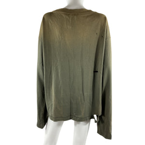 Acne Studios Distressed Gray Embroidered Crewneck Sweater Size S