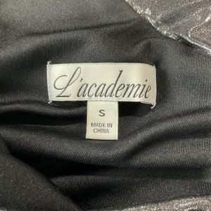 L'academie Metallic Black Silver Amelie Dress Size S