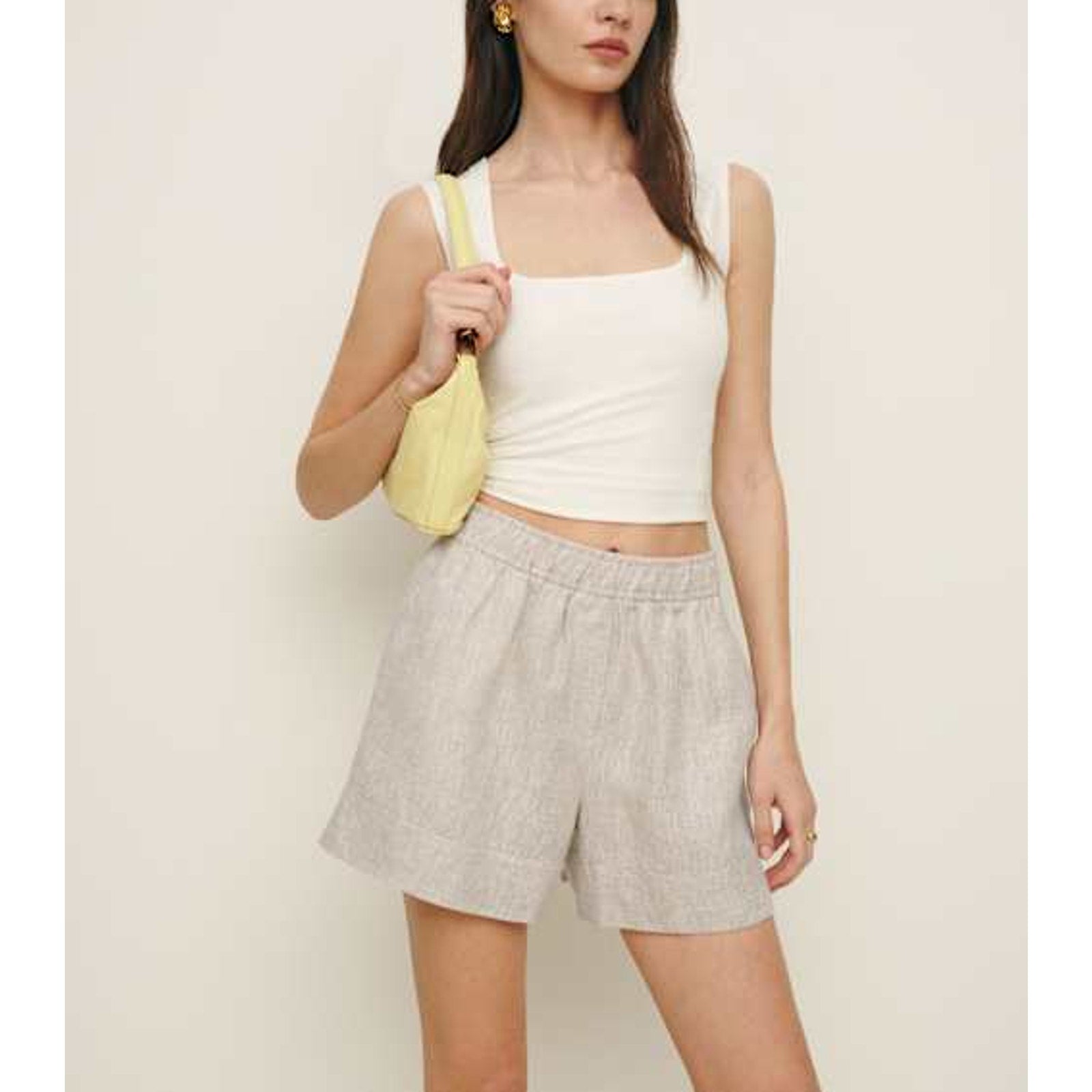 Reformation 'Charlotte' Gray Linen Short Size XL