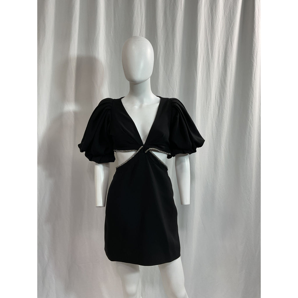 A.L.C. 'Hazel' Black Cut Out Crystal Embellished Ponte Dress Size 2