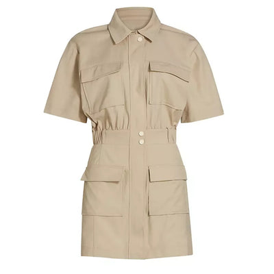 Simkhai Utility Beige Yohana Shirtdress Size 0 NWT