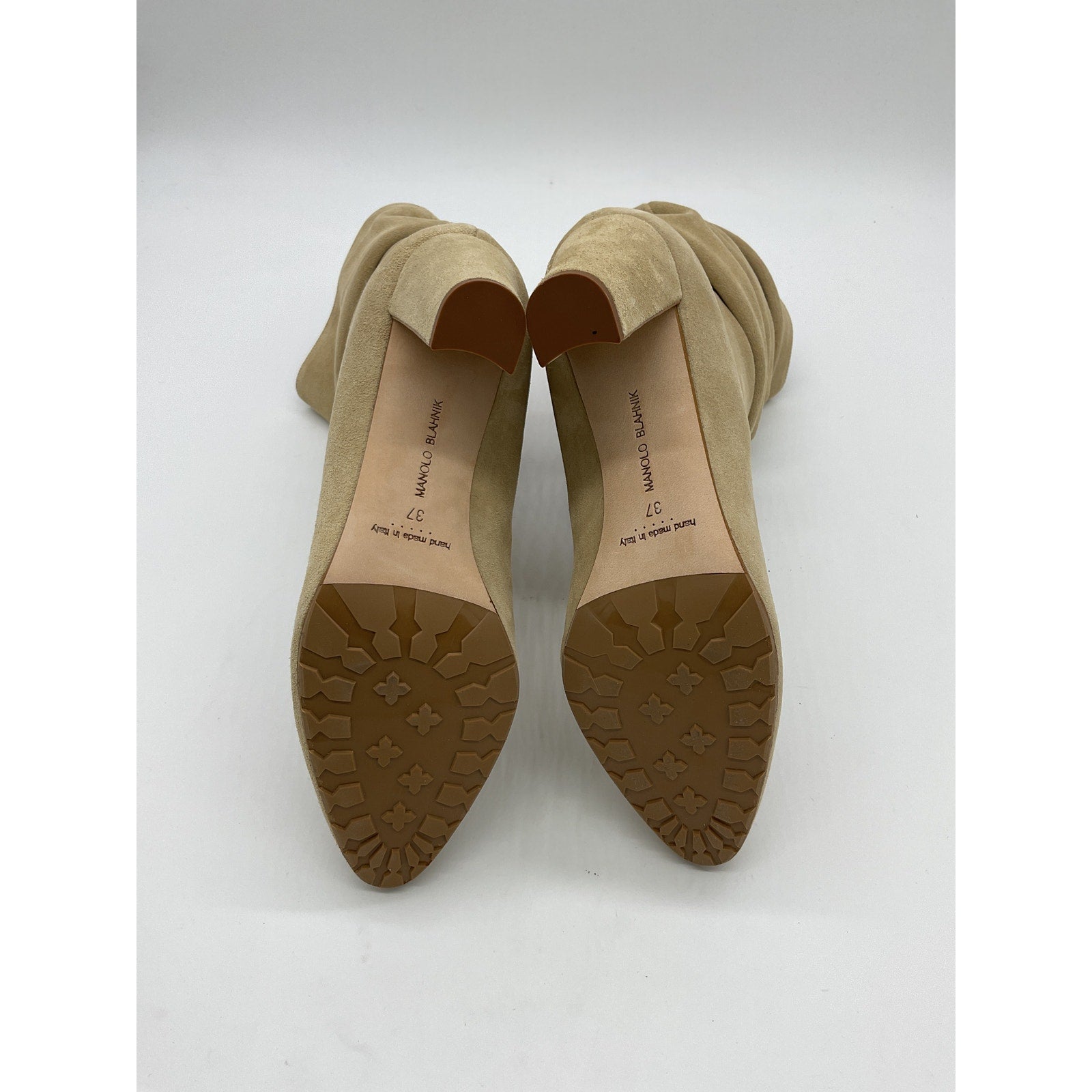 Manolo Blahnik Brown Calasso 90 Slouchy Suede Booties Size 37 (7)