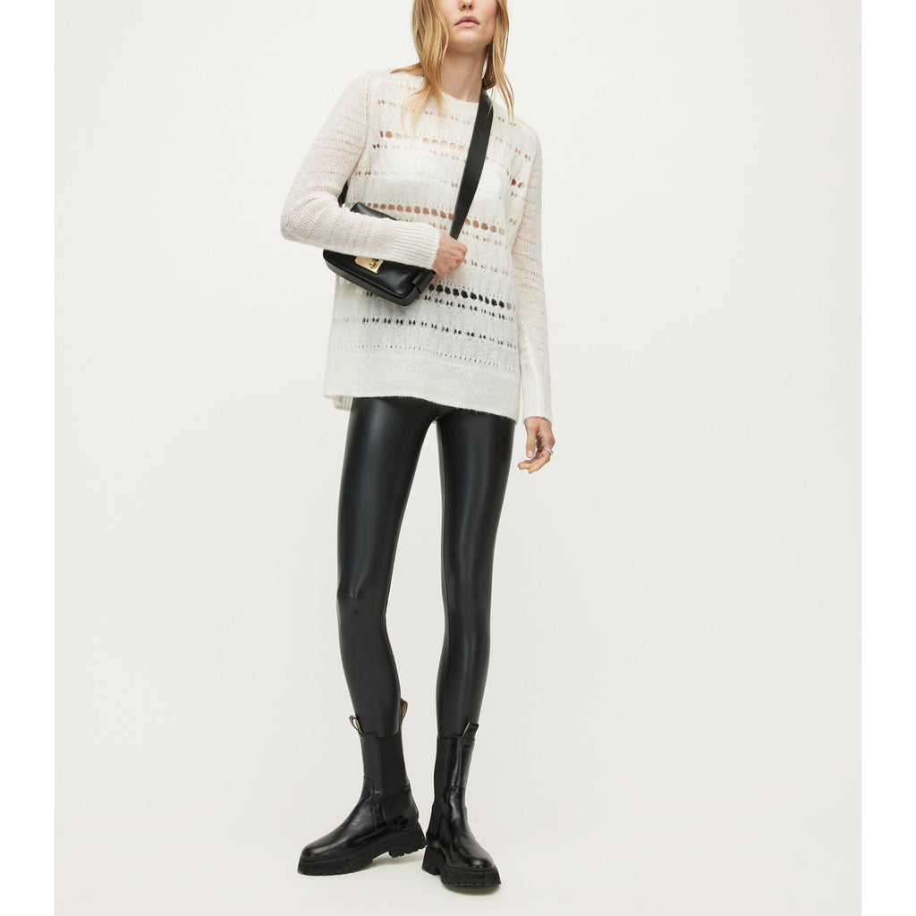 Allsaints 'Cora' Black Faux Leather High-Rise Leggings Size 4