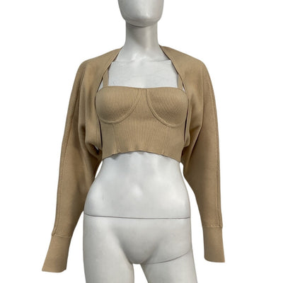 Simkhai Ribbed Dune Viola Cardigan Size S