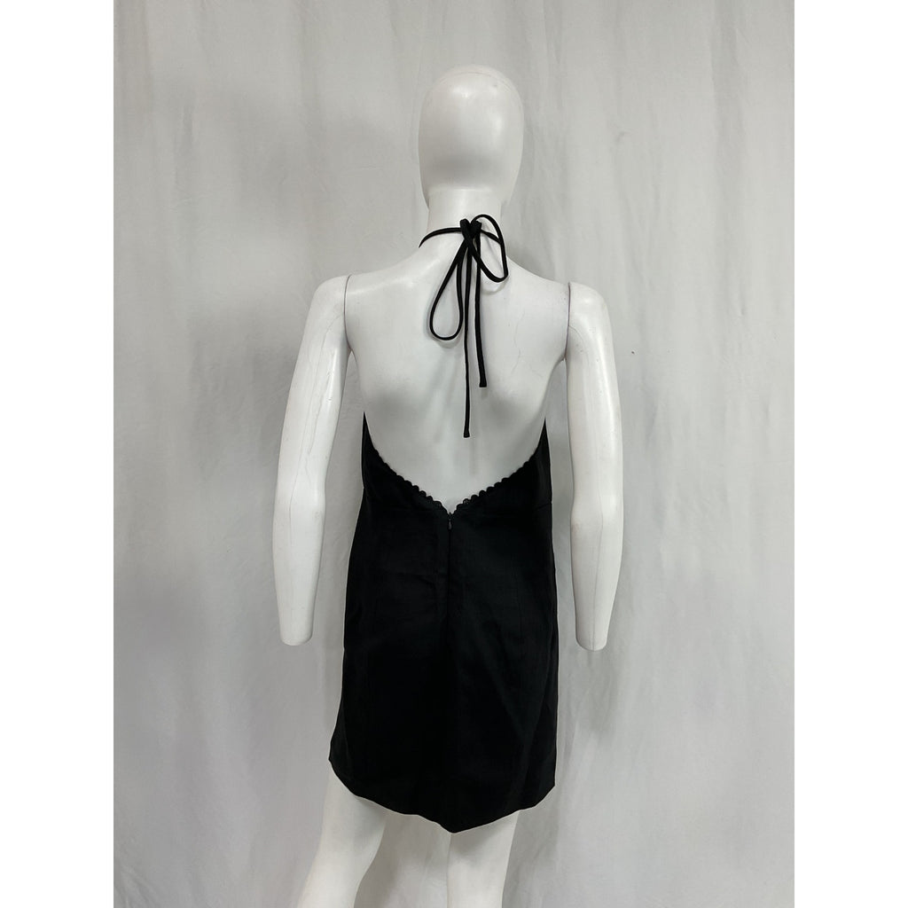 S�zane 'Giacomina' Black Linen Dress Size 36