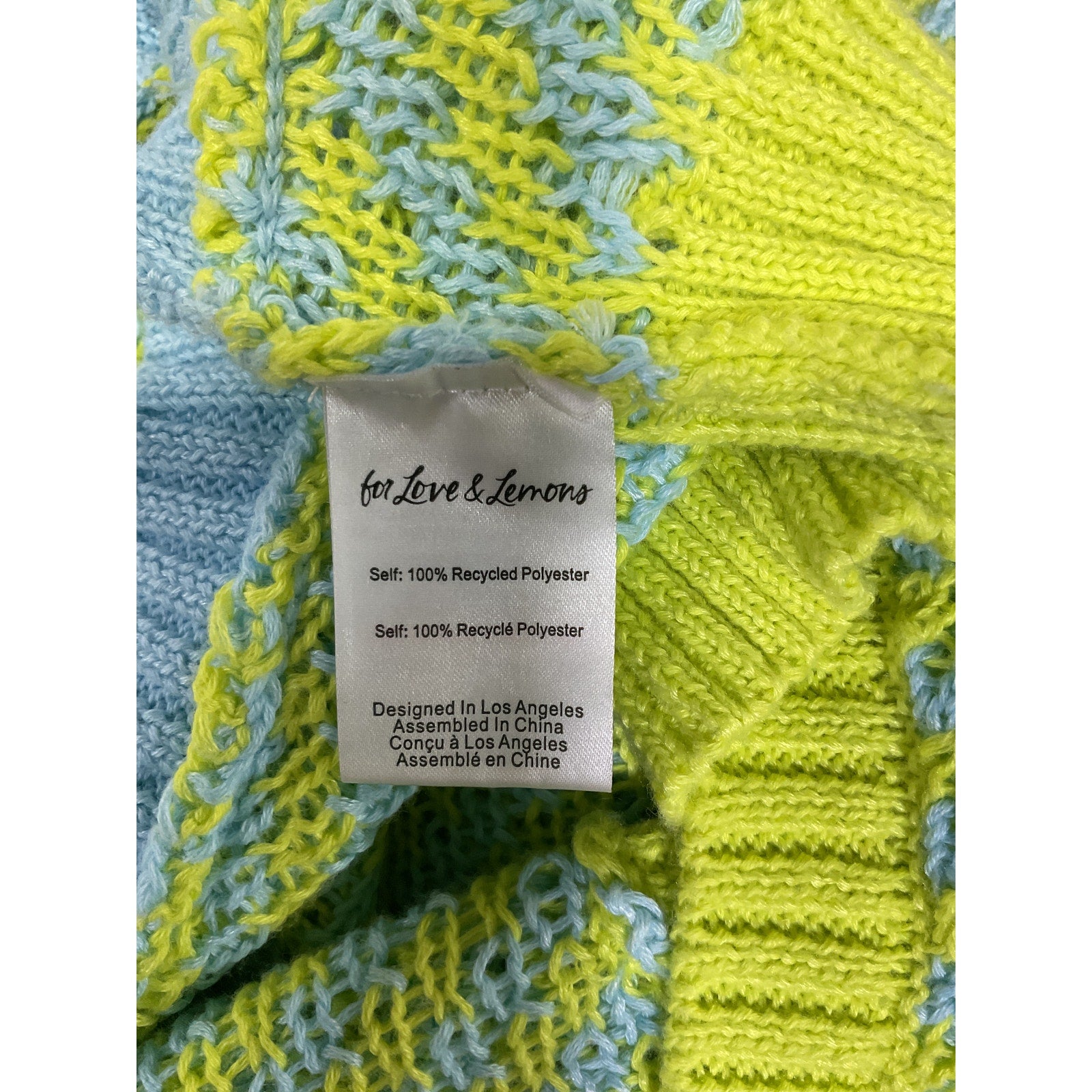 For Love & Lemons 'Jacinda' Green Crop Top Size M