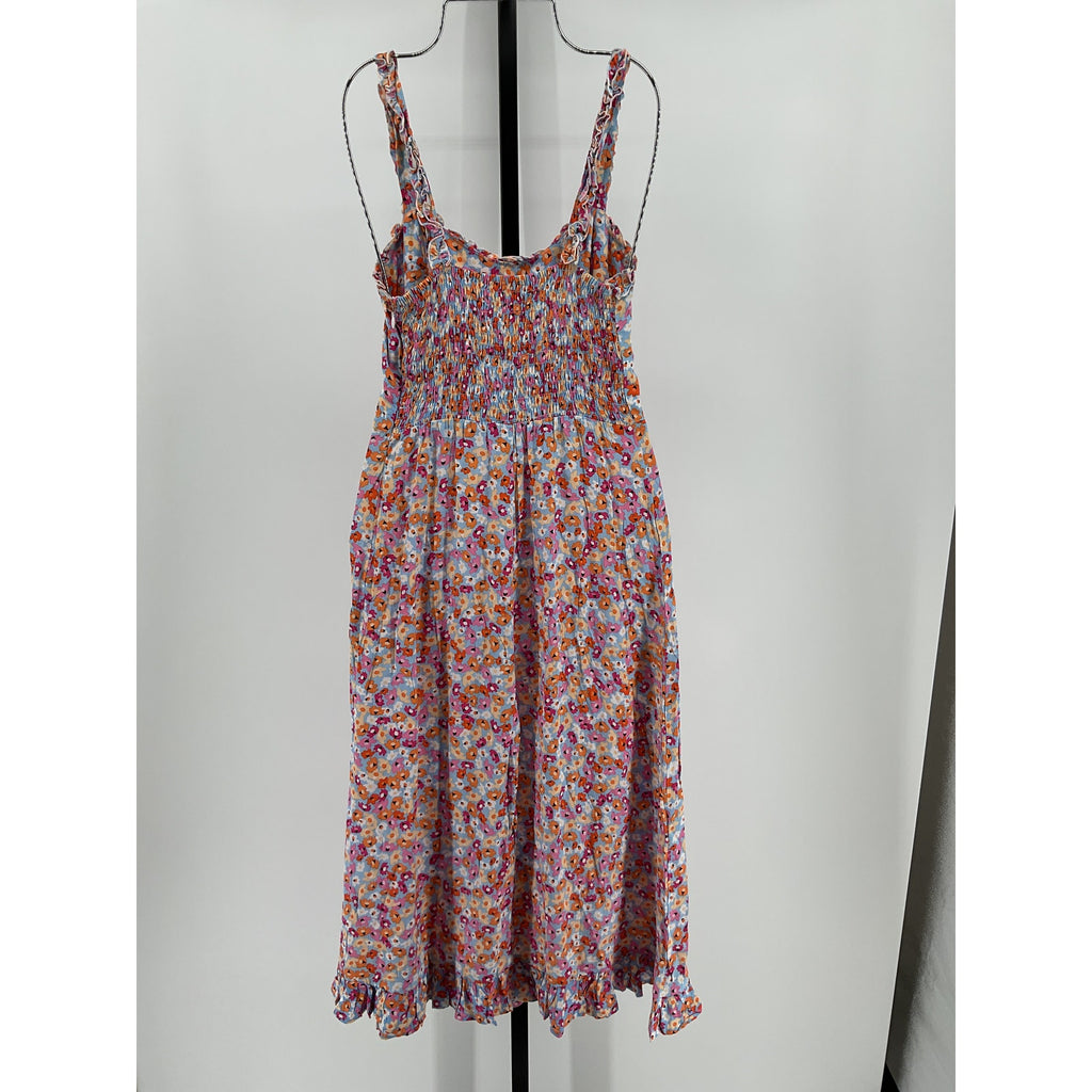 Faithfull The Brand Noemie Pink Rayon Midi Dress Size S