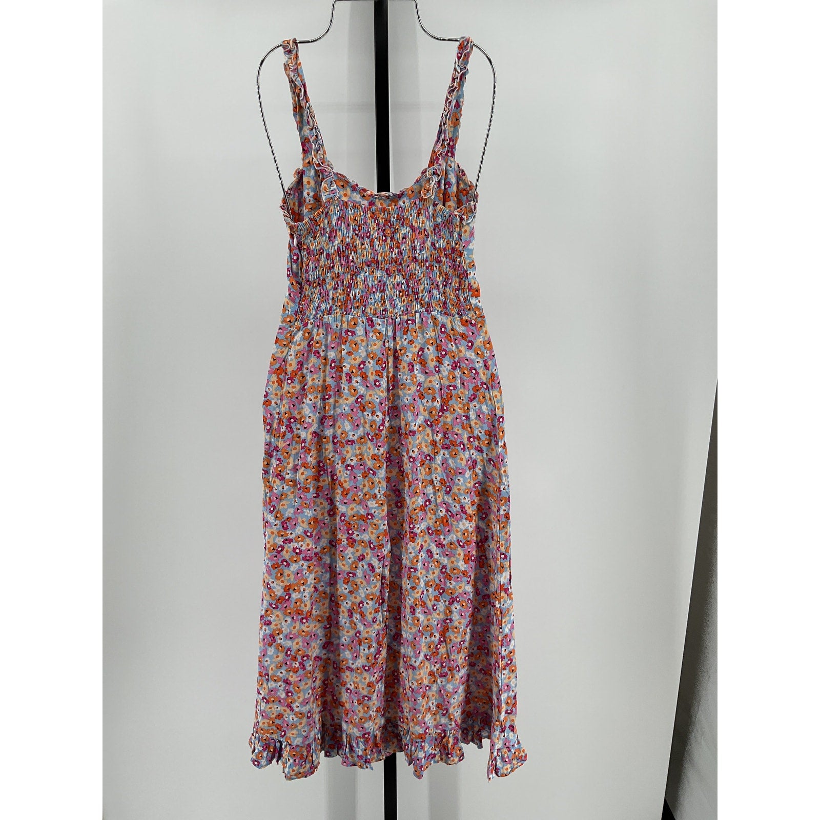 Faithfull The Brand Noemie Pink Rayon Midi Dress Size S