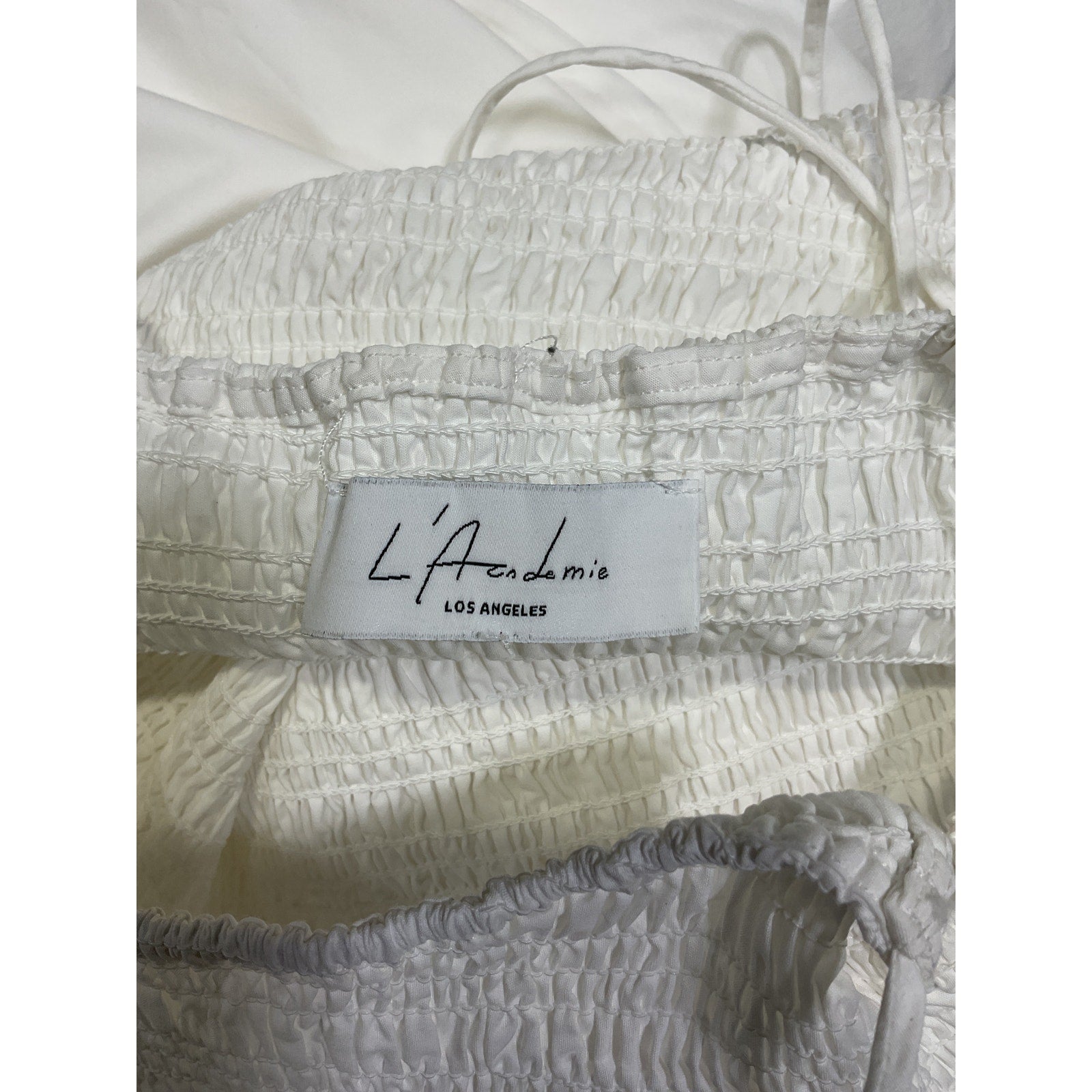 L'Academie 'Armanda' White Cotton Poplin Midi Dress Size M