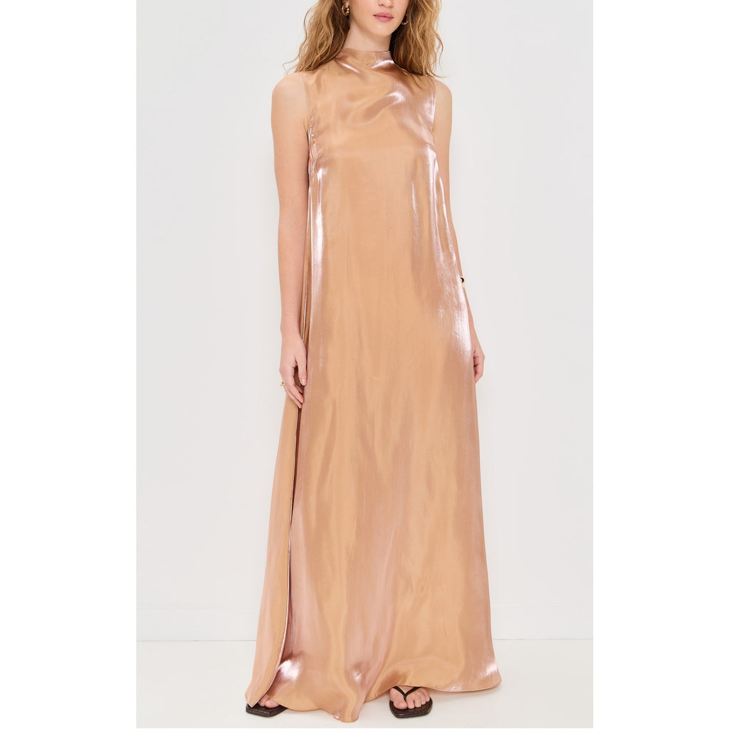Staud 'Araya' Gold Viscose Dress Size XS