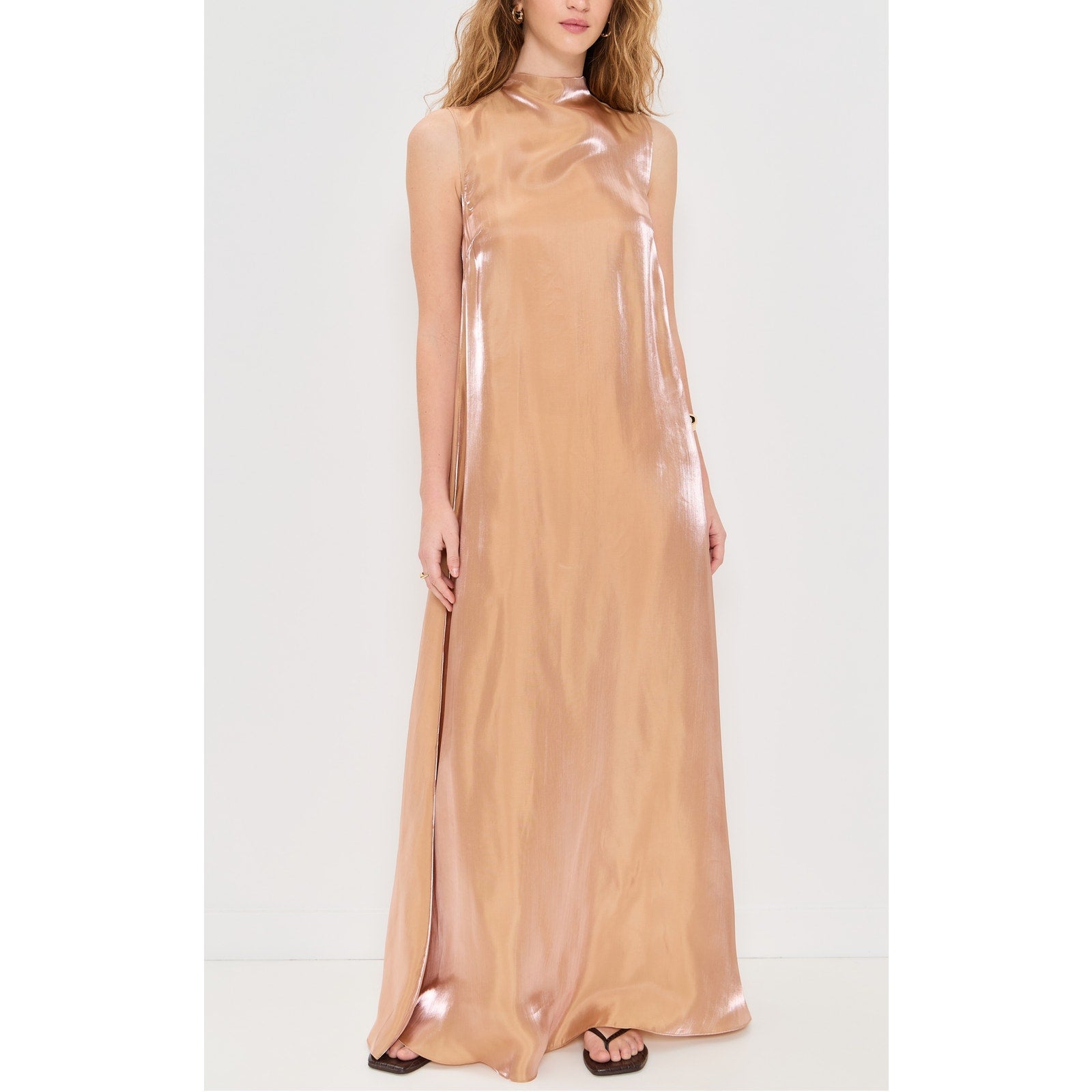 Staud 'Araya' Gold Viscose Dress Size XS