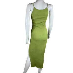 Kule Ribbed Pea Shoot Harlow Midi Dress Size S