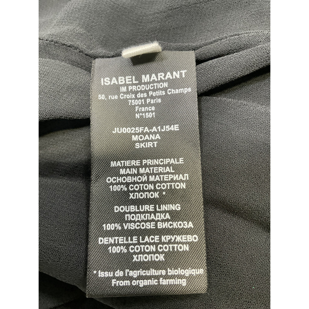 Isabel Marant 'Moana' Black Cotton Skirt Size 8