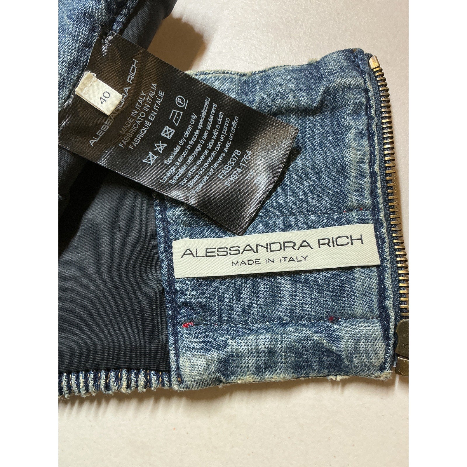 Alessandra Rich 'Halter' Blue Cotton Top Size 40