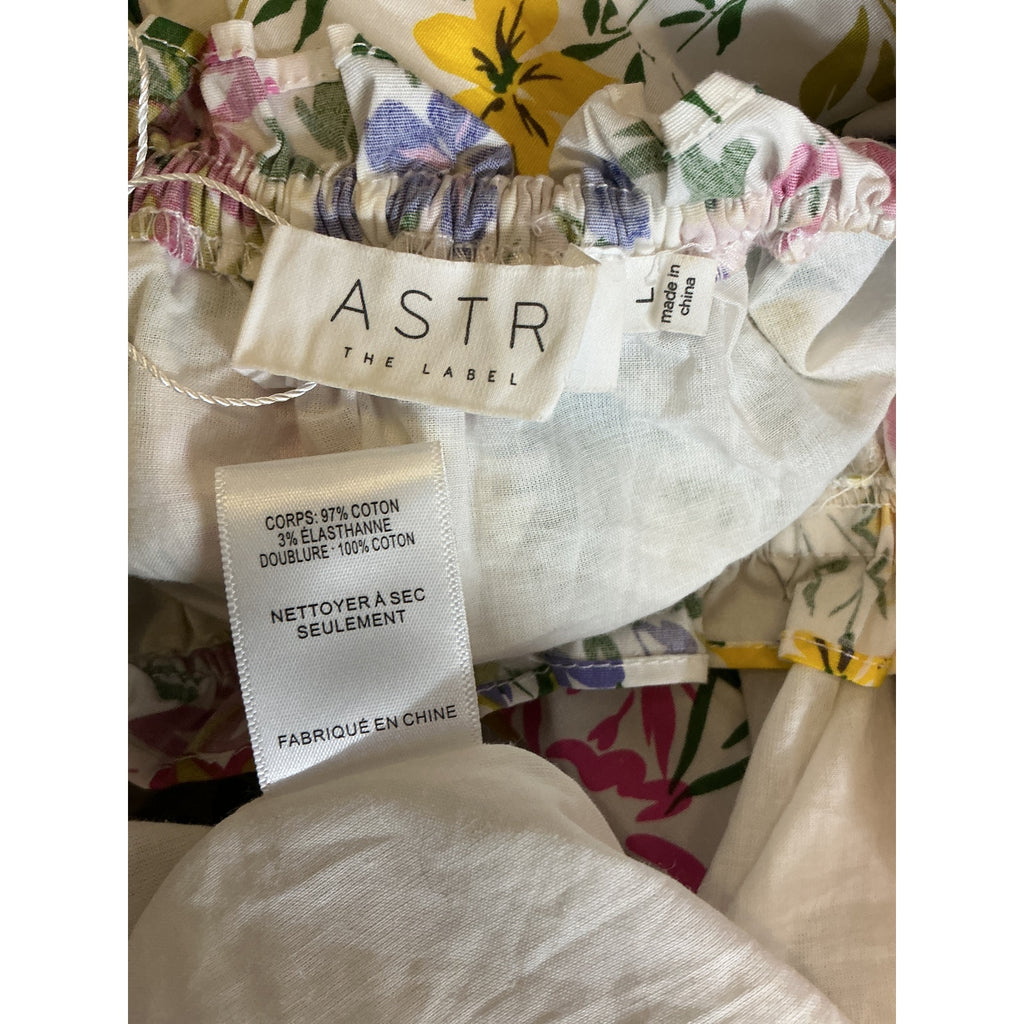 Astr The Label 'Viona' White Floral Off-The-Shoulder Maxi Dress Size L