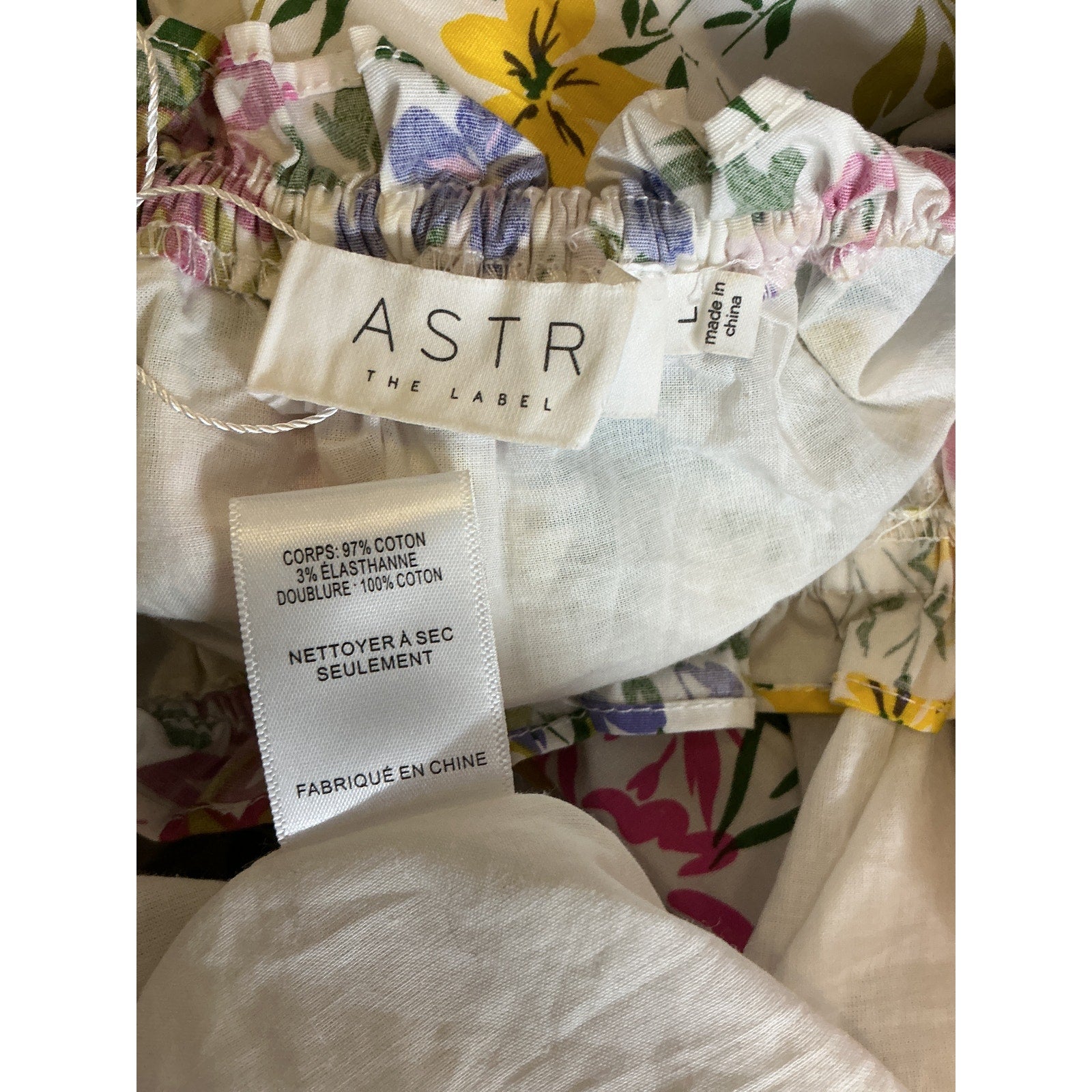 Astr The Label 'Viona' White Floral Off-The-Shoulder Maxi Dress Size L