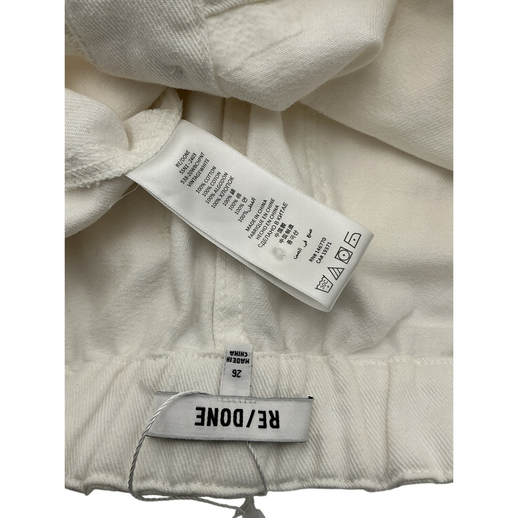 Re/Done 'Beach' White Cotton Pants Size 26
