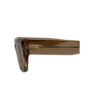 Dolce & Gabbana Sleek Taupe Rectangle Frame Sunglasses