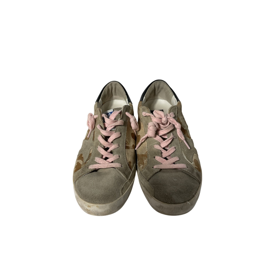 Golden Goose 'Superstar' Beige Leather Camouflage Sneakers Size 7